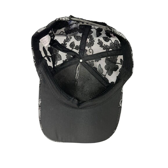 True Love Baseball Cap Women’s Black Floral Lace Butterfly Embellished main image 6